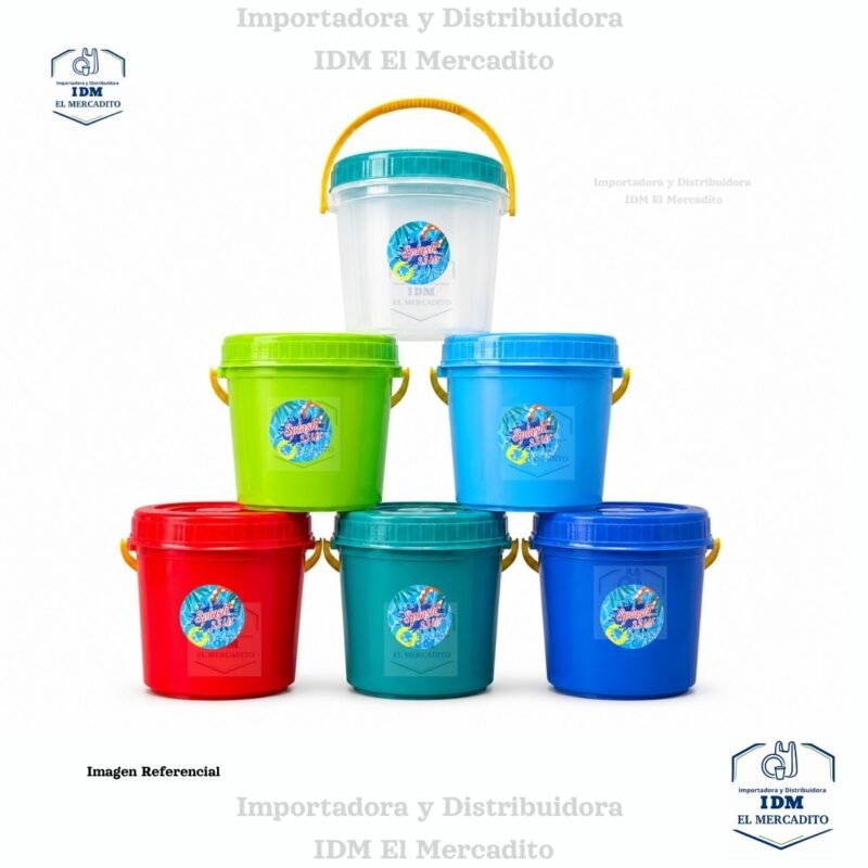 Cubeta splash 3.5 Litros con tapa, variedad de colores