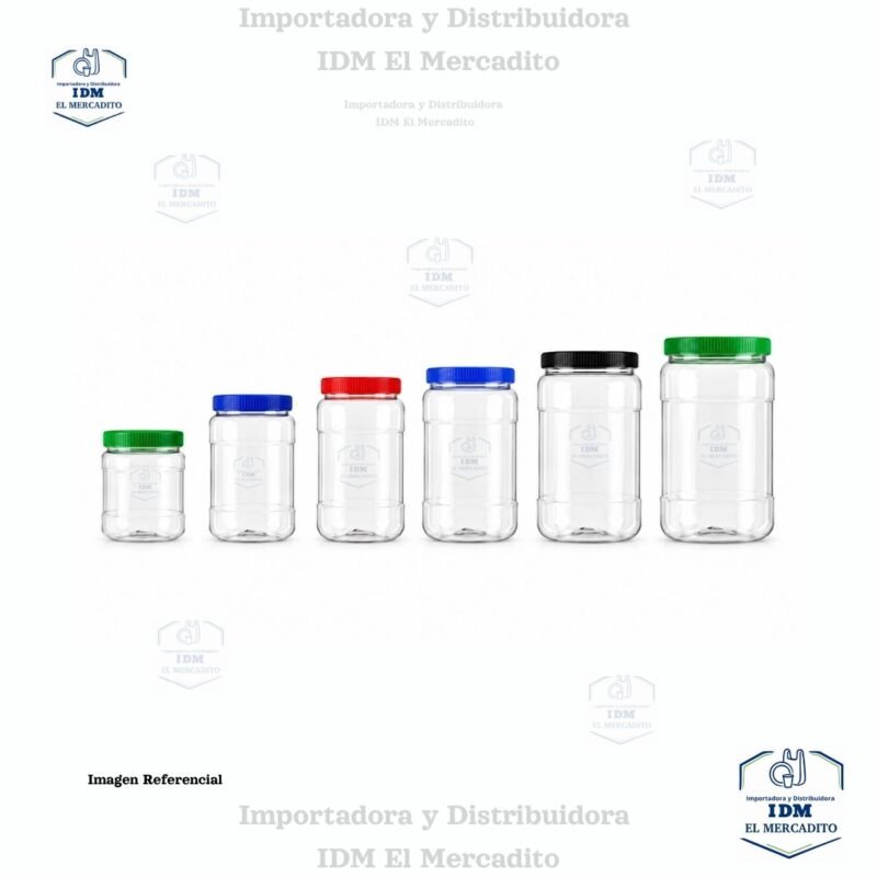 Envases plásticos redondos, variedad de tamaños