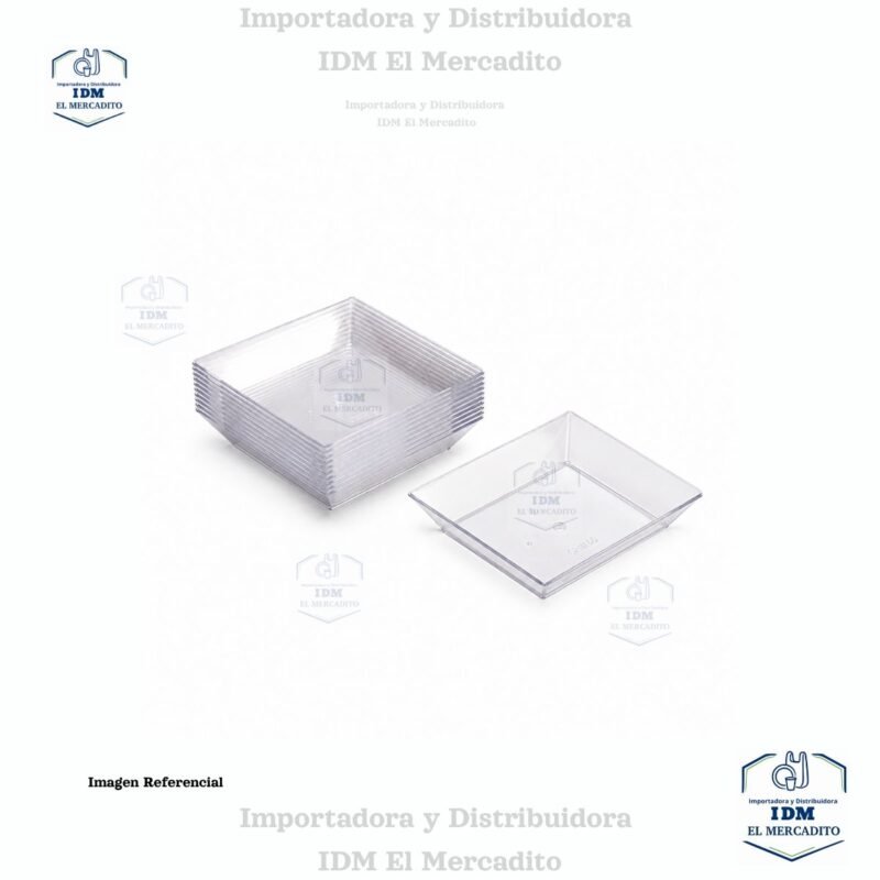 Plato cuadrado cristal petite 24 unidades