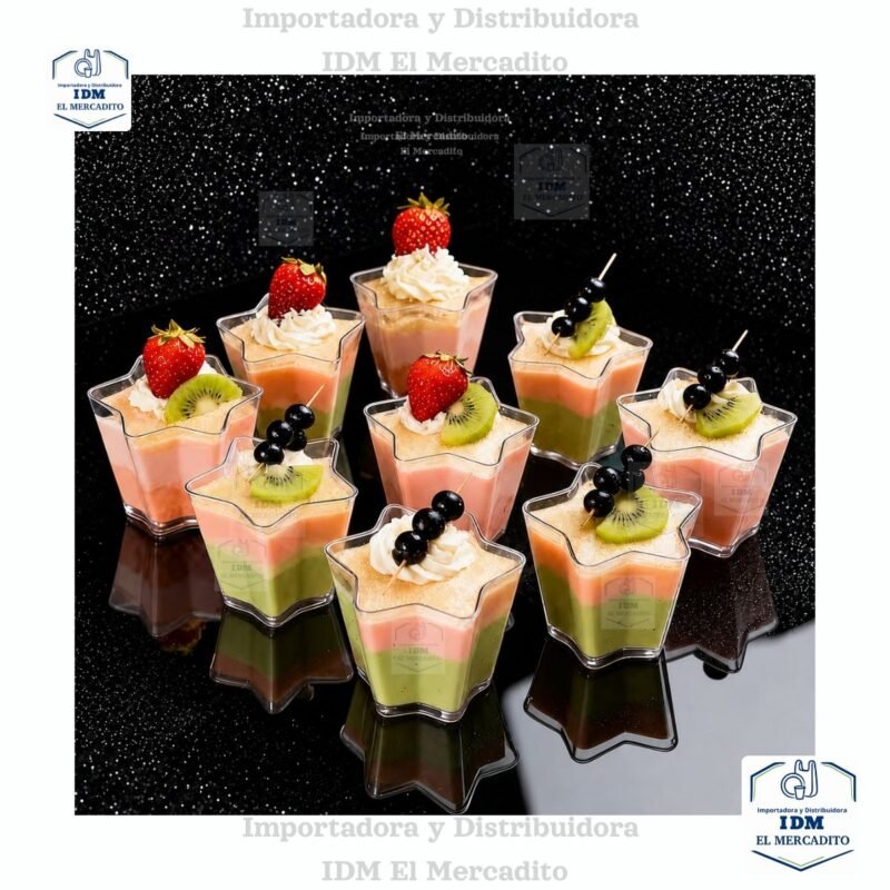 Copas Creativas en Forma de Estrella para Tiramisú en paquetes de 10 unidades, Copas para Postres, Copas para Helado, Copas para Dulces, Copas para Pudín; Ideales para Navidad, Halloween, Reuniones Familiares, Fiestas de Cumpleaños y Actividades al Aire Libre.