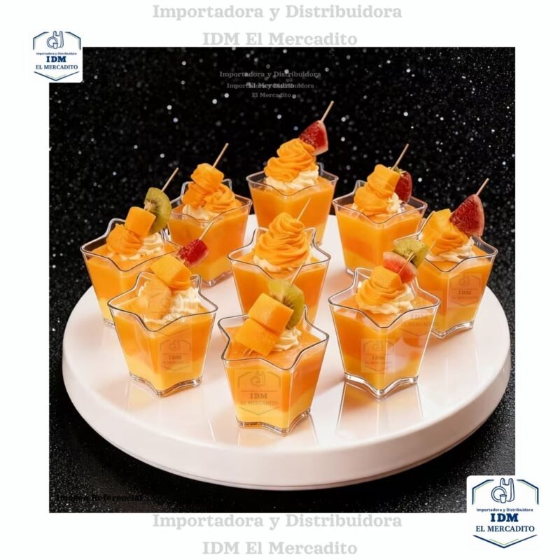 Copas Creativas en Forma de Estrella para Tiramisú en paquetes de 10 unidades, Copas para Postres, Copas para Helado, Copas para Dulces, Copas para Pudín; Ideales para Navidad, Halloween, Reuniones Familiares, Fiestas de Cumpleaños y Actividades al Aire Libre.