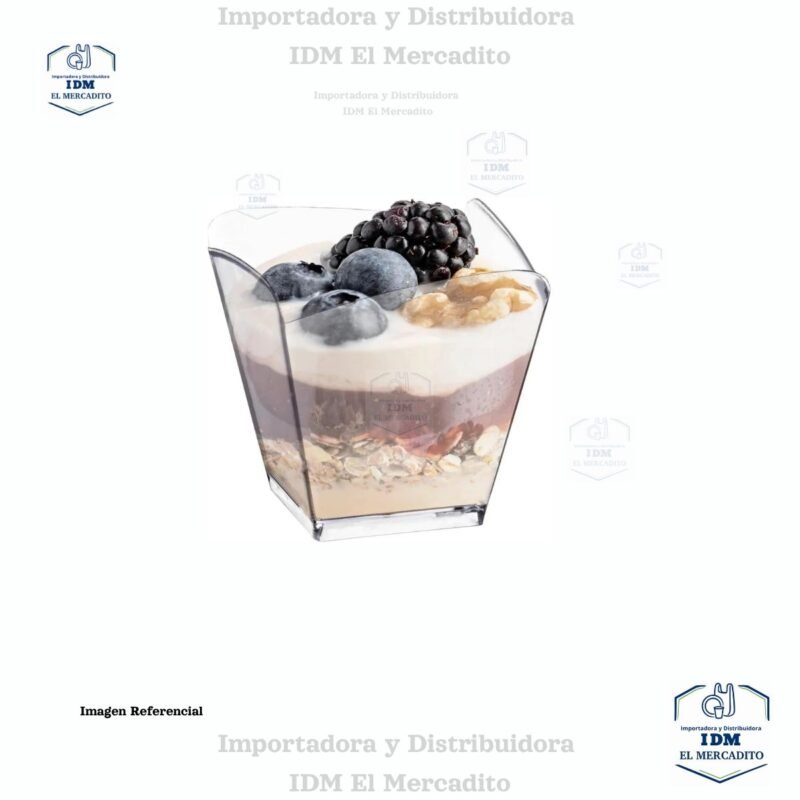 Vasos Desechables de Plástico Cuadrados Pequeños Transparentes de 3.5 oz, 10 unidades por paquete