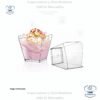 Vasos Desechables de Plástico Cuadrados Pequeños Transparentes de 3.5 oz, 10 unidades por paquete