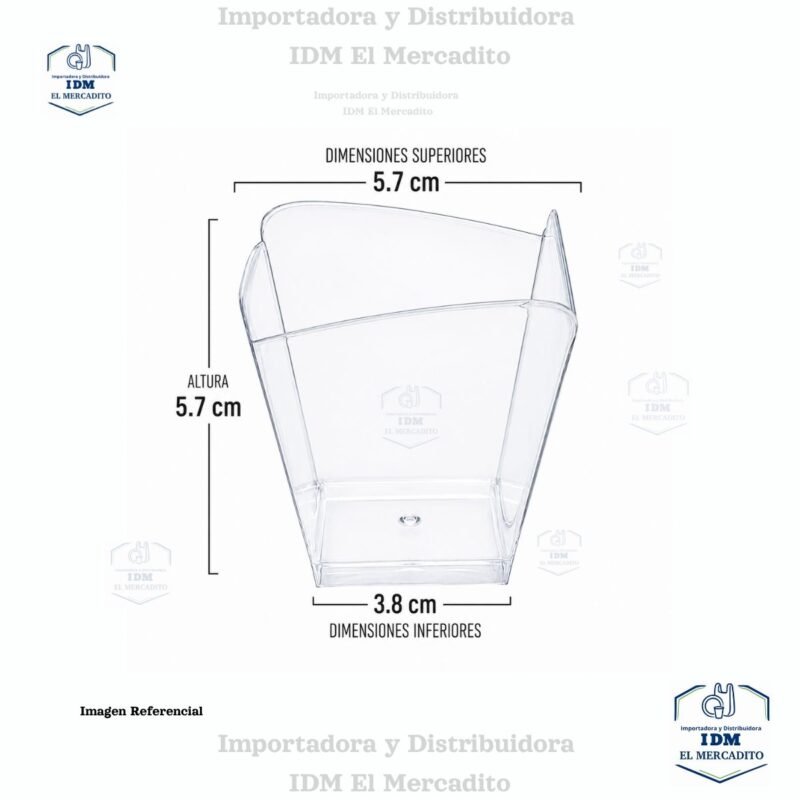 Vasos Desechables de Plástico Cuadrados Pequeños Transparentes de 3.5 oz, 10 unidades por paquete