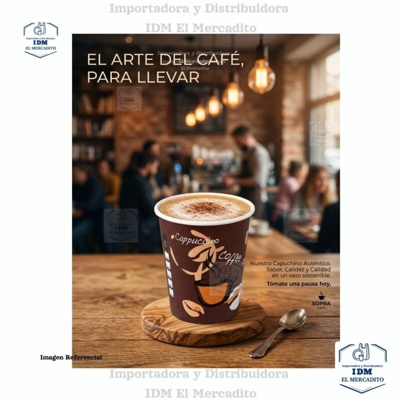 Vasos de cartón 8 oz decorado, en paquetes de 50 unidades
