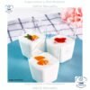 Mini Vasos Transparentes Cuadrados Diagonales para postres, Mousse, Yogur, Helado, Gelatina, Flan, en paquetes de 10 unidades