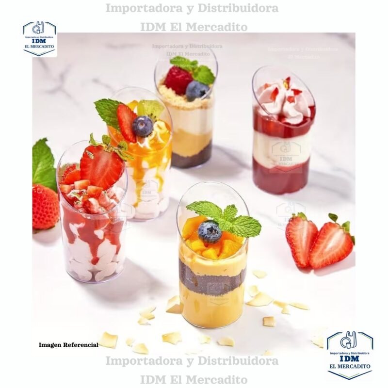 Copas cilíndricas triangulares biseladas para postres, en paquetes de 10 unidades, vasos para pudín, fiestas, gelatina, copas para pastel, tazones para pastel, tazones para postres, helado, pudines, yogur, y bodas.