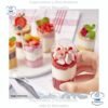 Copas cilíndricas triangulares biseladas para postres, en paquetes de 10 unidades, vasos para pudín, fiestas, gelatina, copas para pastel, tazones para pastel, tazones para postres, helado, pudines, yogur, y bodas.