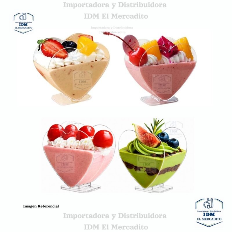 Mini tazas de postre transparentes con forma de corazón, 10 piezas, pudín de Mousse, perfecto para boda, cumpleaños, fiesta, decoración de postres