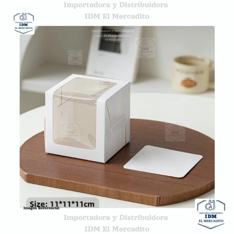Caja de pastel rectangular mini de 11 cm con ventana transparente - Empaque de PP y PET para repostería francesa, postres, horneados y dulces.