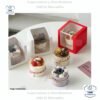Caja de pastel rectangular mini de 11 cm con ventana transparente - Empaque de PP y PET para repostería francesa, postres, horneados y dulces.
