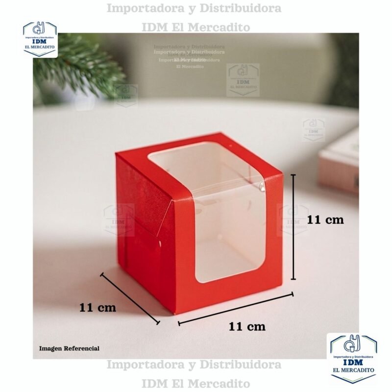 Caja de pastel rectangular mini de 11 cm con ventana transparente - Empaque de PP y PET para repostería francesa, postres, horneados y dulces.