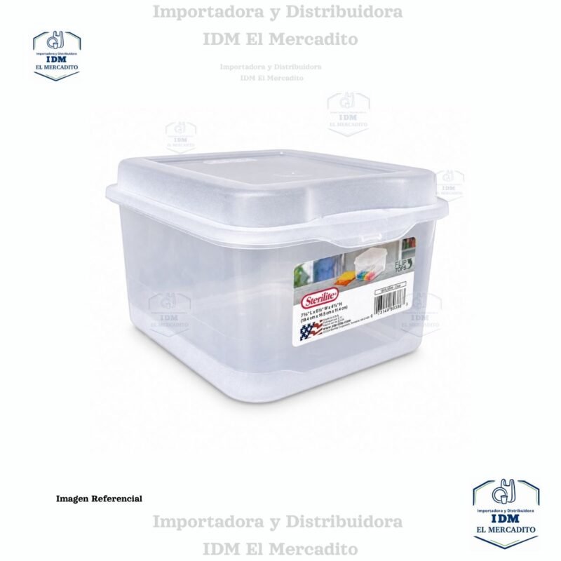Sterilite FlipTop, contenedor de almacenamiento pequeño apilable con tapa con bisagras, contenedor de plástico para organizar el escritorio en el hogar, oficina, transparente