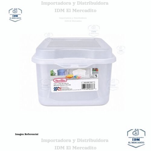 Sterilite FlipTop, contenedor de almacenamiento pequeño apilable con tapa con bisagras, contenedor de plástico para organizar el escritorio en el hogar, oficina, transparente