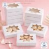 Caja para reposteria blanca con ventana, 20 x 15 x 6.5 cm