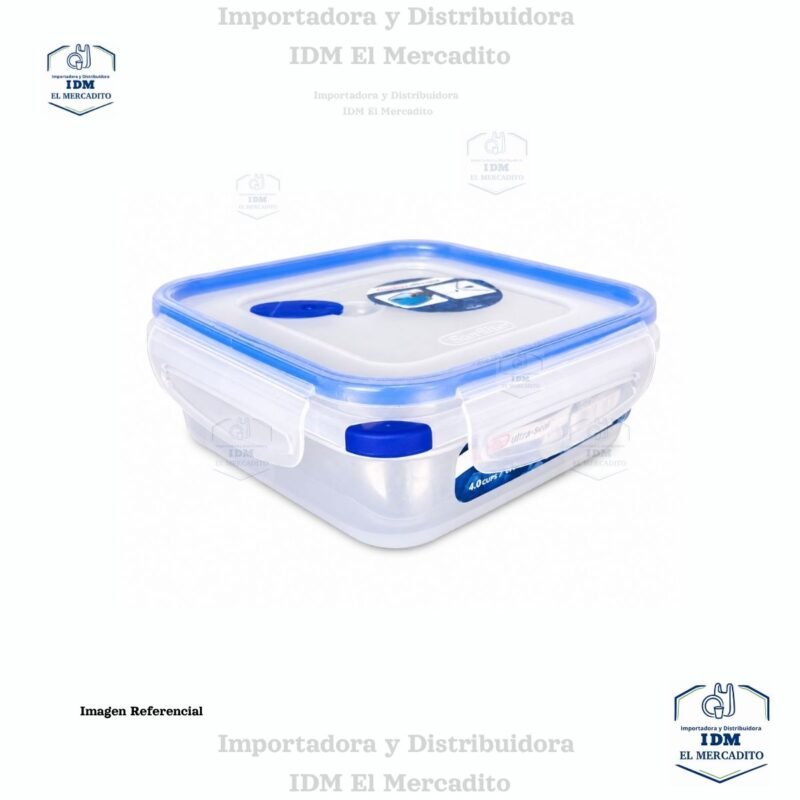 Sterilite Ultra-Seal 4.0 recipiente cuadrado, Contenedor de Almacenamiento de Alimentos con Cierre, Sello Hermético Impermeable
