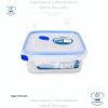Sterilite Ultra-Seal 4.0 recipiente cuadrado, Contenedor de Almacenamiento de Alimentos con Cierre, Sello Hermético Impermeable
