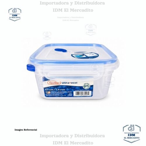 Sterilite Ultra-Seal 5.7 tazas, recipiente cuadrado, Contenedor de Almacenamiento de Alimentos con Cierre, Sello Hermético Impermeable