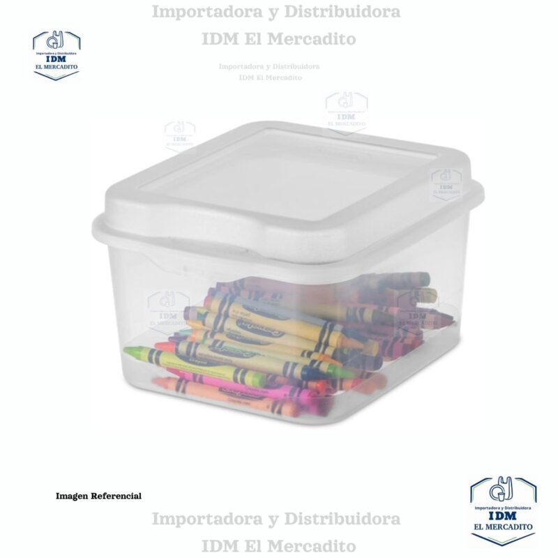 Sterilite FlipTop, contenedor de almacenamiento pequeño apilable con tapa con bisagras, contenedor de plástico para organizar el escritorio en el hogar, oficina, transparente