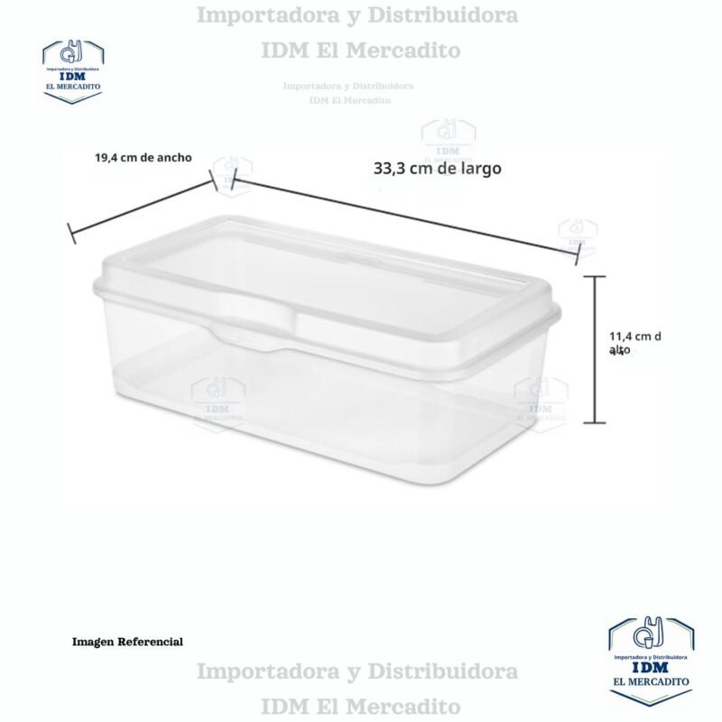 Sterilite Caja Organizadora Rectangular Grande Transparente con Tapa Abatible – Apilable y Multiusos