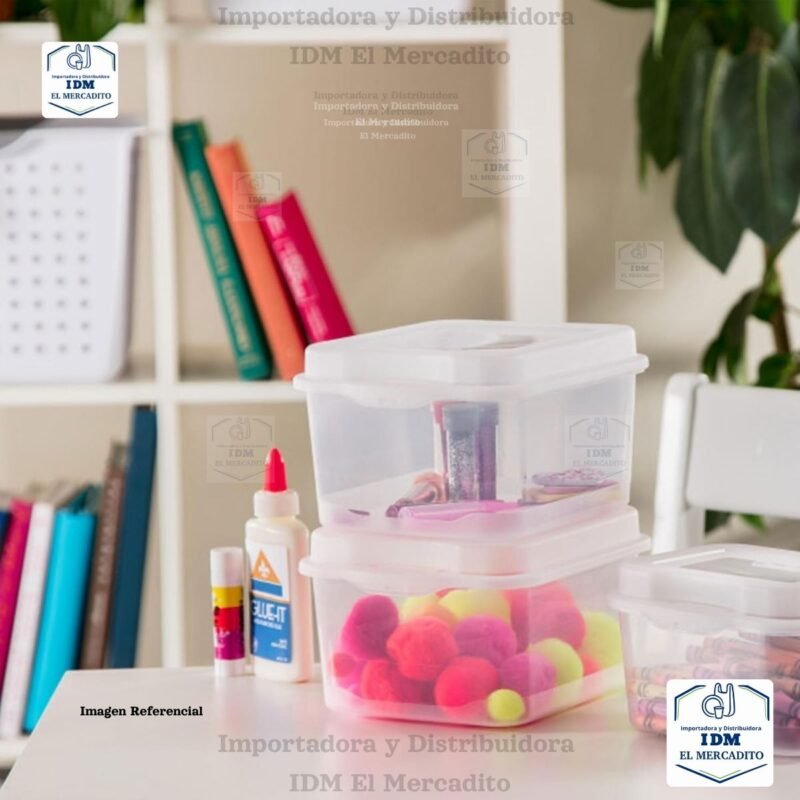 Sterilite FlipTop, contenedor de almacenamiento pequeño apilable con tapa con bisagras, contenedor de plástico para organizar el escritorio en el hogar, oficina, transparente