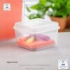 Sterilite FlipTop, contenedor de almacenamiento pequeño apilable con tapa con bisagras, contenedor de plástico para organizar el escritorio en el hogar, oficina, transparente