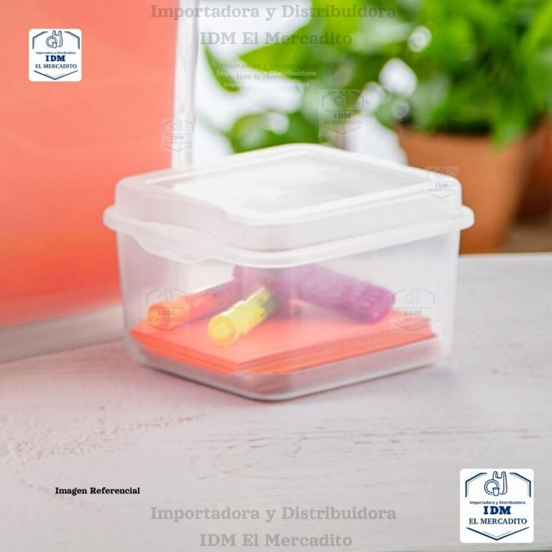 Sterilite FlipTop, contenedor de almacenamiento pequeño apilable con tapa con bisagras, contenedor de plástico para organizar el escritorio en el hogar, oficina, transparente