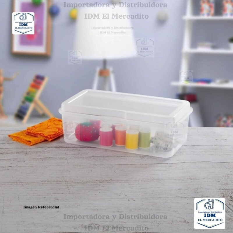 Sterilite Caja Organizadora Rectangular Grande Transparente con Tapa Abatible – Apilable y Multiusos