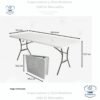 Mesa de resina plegable, 180 x 75 x 73 cm