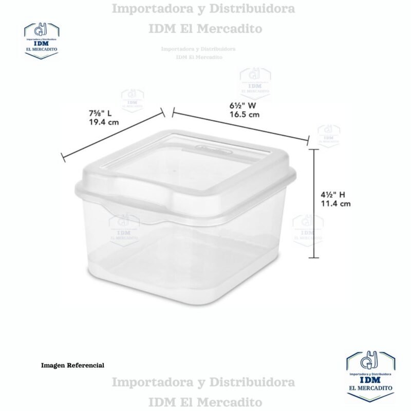 Sterilite FlipTop, contenedor de almacenamiento pequeño apilable con tapa con bisagras, contenedor de plástico para organizar el escritorio en el hogar, oficina, transparente