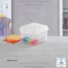Sterilite FlipTop, contenedor de almacenamiento pequeño apilable con tapa con bisagras, contenedor de plástico para organizar el escritorio en el hogar, oficina, transparente