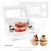 Caja para mini queque y cup cakes, 4 cup cakes + 1 mini queque, con tapa transparente
