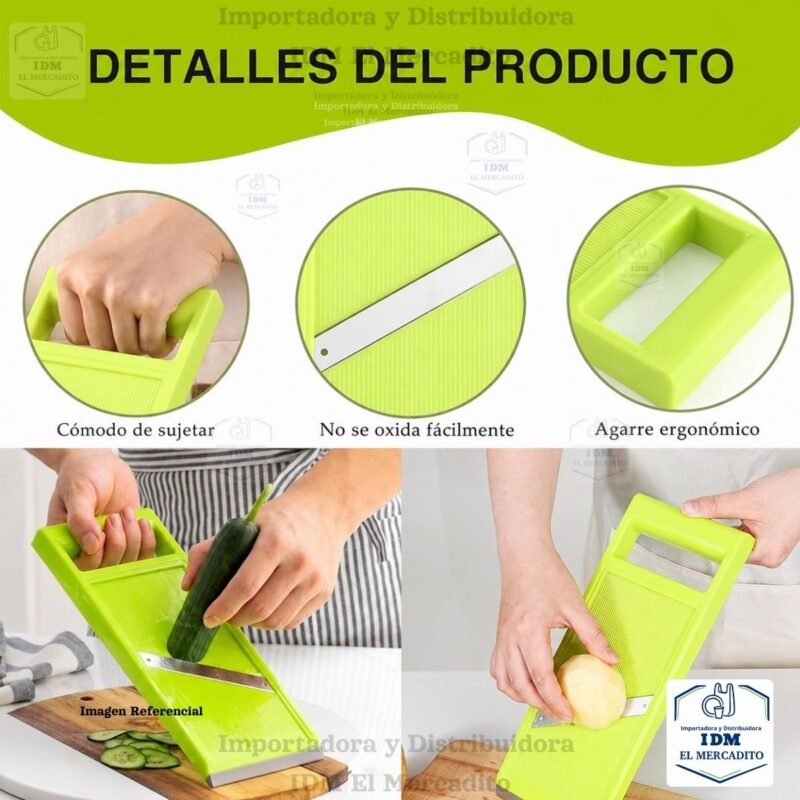 Cortador Rayador manual de Acero Inoxidable para Pepino y Verduras – Rebanador Portátil para Pepino, Papa, Cebolla y Zanahoria