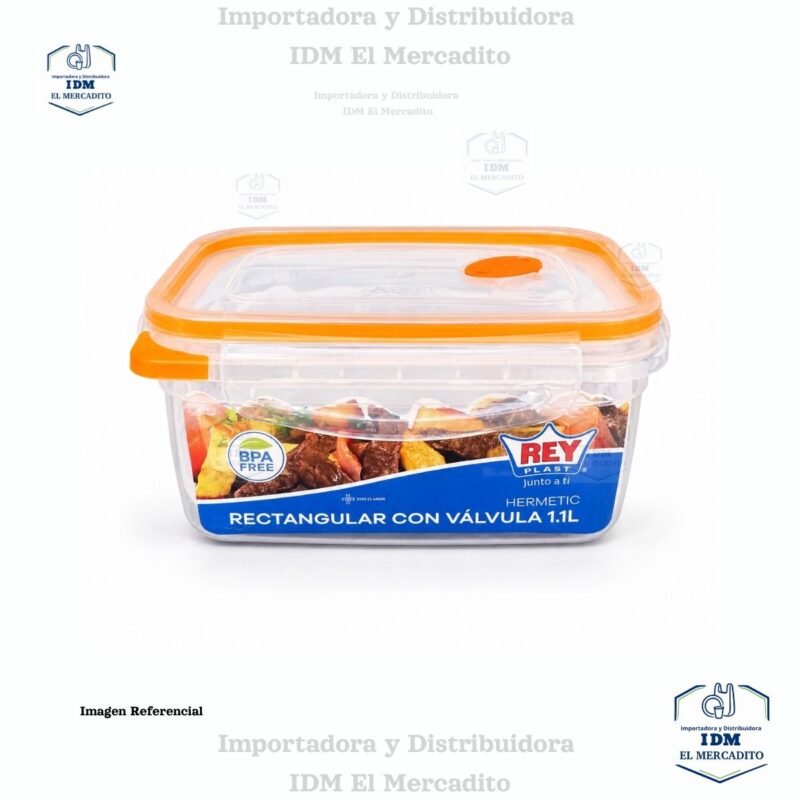 Contenedor Hermetic Rectangular con Válvula 1.1 L