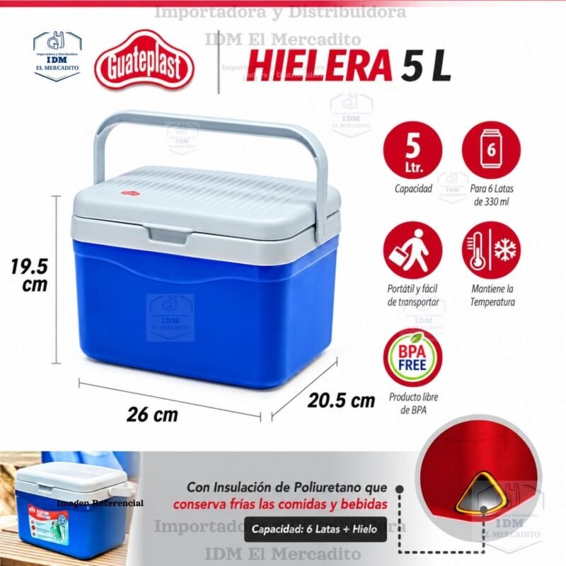 Hielera Guateplast Polar capacidad 5 litros