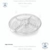Contenedor transparente empaque con 4 divisiones circular con tapa