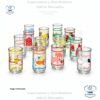 Vasos de vidrio decorados, diferentes diseños