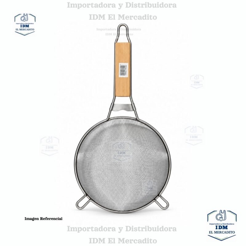 Tamiz de malla fina Colador de alimentos de acero inoxidable con mango de madera para freír jugo arroz, verduras, frutas, leche de soja