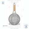 Tamiz de malla fina Colador de alimentos de acero inoxidable con mango de madera para freír jugo arroz, verduras, frutas, leche de soja