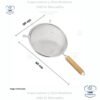 Tamiz de malla fina Colador de alimentos de acero inoxidable con mango de madera para freír jugo arroz, verduras, frutas, leche de soja