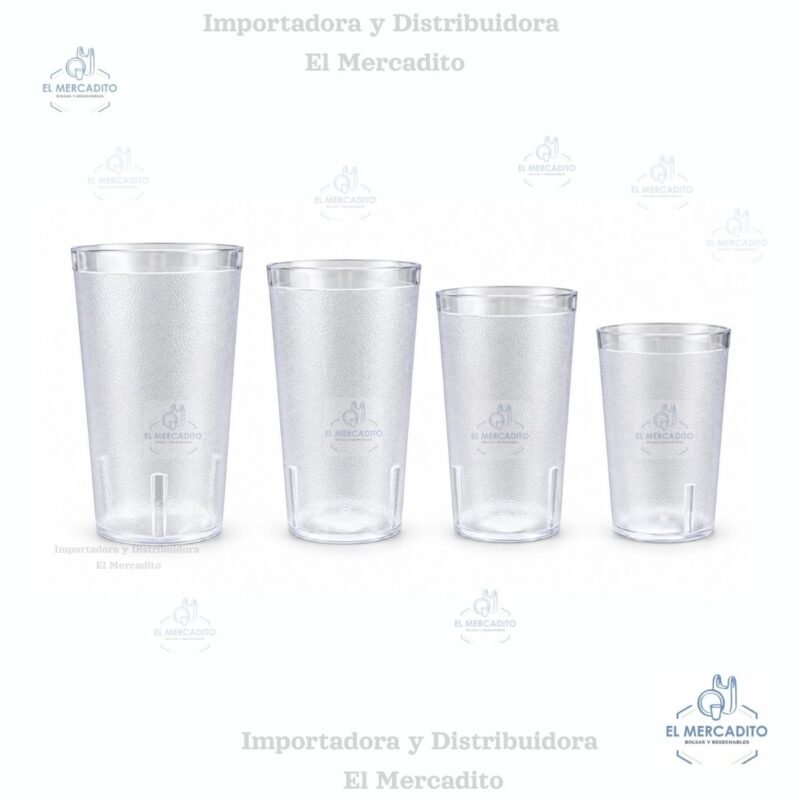 Vasos de policarbonato, semi-translucidos, en 20 oz, 16 oz, 13 oz y 9,5 oz