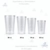 Vasos de policarbonato, semi-translucidos, en 20 oz, 16 oz, 13 oz y 9,5 oz