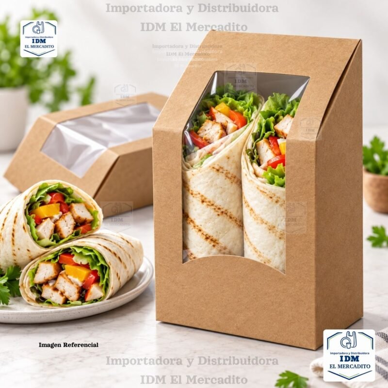 Caja Kraft para Wrap con ventana
