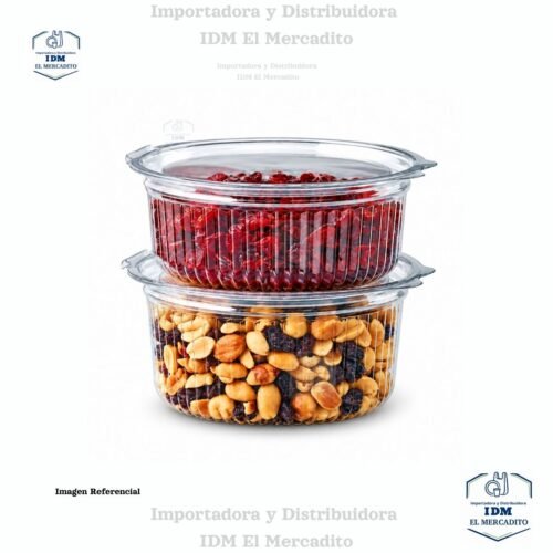 Contenedor Minipack transparente con bisagra, 12 oz, 8.5 oz, en paquetes de 10 unidades