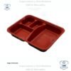 Contenedor con 4 divisiones sushi (3) Contenedor plástico con 4 divisiones, especial para sushi, Bento u otros alimentos, con tapa plástica transparente