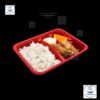Contenedor con 4 divisiones sushi (4) Contenedor plástico con 4 divisiones, especial para sushi, Bento u otros alimentos, con tapa plástica transparente