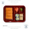Contenedor con 4 divisiones sushi (7) Contenedor plástico con 4 divisiones, especial para sushi, Bento u otros alimentos, con tapa plástica transparente
