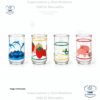 Vasos de vidrio decorados, diferentes diseños