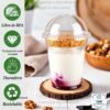 Vasos plásticos con inserto con tapa domo, de 12 oz y 16 oz, en paquetes de 25 unidades