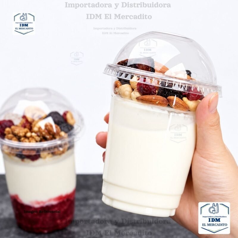 Vasos plásticos con inserto con tapa domo, de 12 oz y 16 oz, en paquetes de 25 unidades